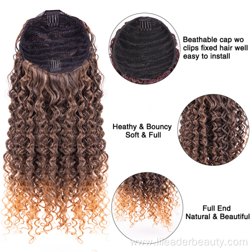 Kinky Curly Bangs Afro Ponytail Synthetic Hair Piece